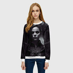 Свитшот женский Готическая девушка Аливера, цвет: 3D-белый — фото 2