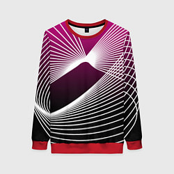 Свитшот женский Авангардная растровая композиция, цвет: 3D-красный