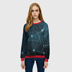 Свитшот женский Сеть нейронов, цвет: 3D-красный — фото 2