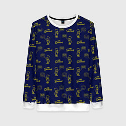 Свитшот женский Bart pattern Eat my shorts, цвет: 3D-белый