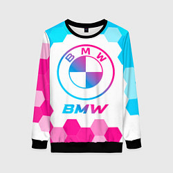 Свитшот женский BMW neon gradient style, цвет: 3D-черный