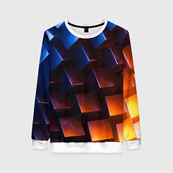 Свитшот женский Геометрия с градиентом, цвет: 3D-белый