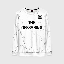 Свитшот женский The Offspring glitch на светлом фоне: символ сверх, цвет: 3D-белый