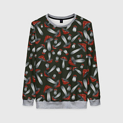 Женский свитшот Мухоморы - паттерн
