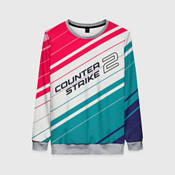Свитшот женский Counter strike 2 полосы, цвет: 3D-меланж