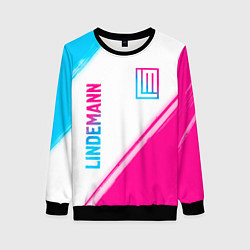 Женский свитшот Lindemann neon gradient style: надпись, символ