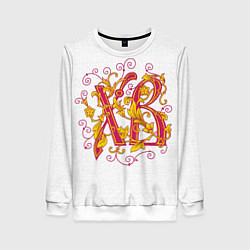 Свитшот женский Хохлома вязь ХВ Пасха, цвет: 3D-белый