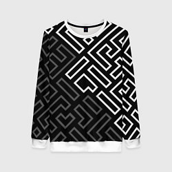 Женский свитшот Черно белый лабиринт