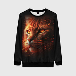 Свитшот женский Огненный рыжий кот, цвет: 3D-черный