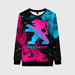 Свитшот женский Peugeot - neon gradient, цвет: 3D-черный