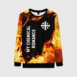 Свитшот женский My Chemical Romance и пылающий огонь, цвет: 3D-черный