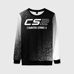 Свитшот женский Counter Strike 2 glitch на темном фоне, цвет: 3D-черный