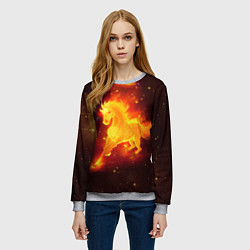 Свитшот женский Огненный конь мчится, цвет: 3D-меланж — фото 2