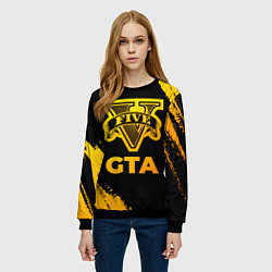 Свитшот женский GTA - gold gradient, цвет: 3D-черный — фото 2