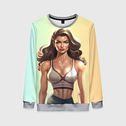 Свитшот женский Fitness girl sport, цвет: 3D-меланж