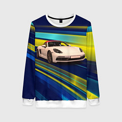 Свитшот женский Спортивная немецкая машина Porsche 911, цвет: 3D-белый