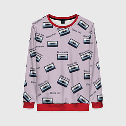 Свитшот женский Кассета паттерн, цвет: 3D-красный