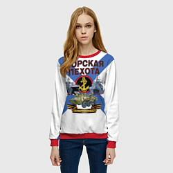 Свитшот женский Морская пехота - где мы, там победа!, цвет: 3D-красный — фото 2