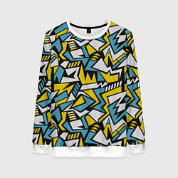 Свитшот женский Графика и граффити, цвет: 3D-белый