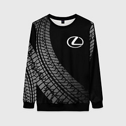Свитшот женский Lexus tire tracks, цвет: 3D-черный