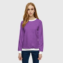 Свитшот женский Сиреневого цвета с узорами, цвет: 3D-белый — фото 2
