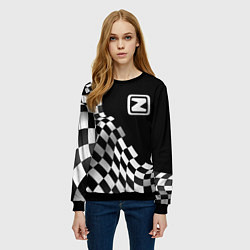 Свитшот женский Zotye racing flag, цвет: 3D-черный — фото 2