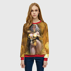 Свитшот женский Fantasy gold girl, цвет: 3D-красный — фото 2