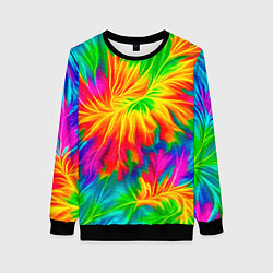 Свитшот женский Тай-дай кислотные краски, цвет: 3D-черный