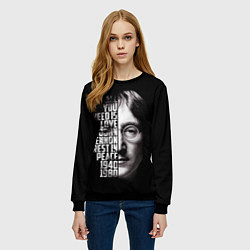 Свитшот женский Джон Леннон легенда, цвет: 3D-черный — фото 2