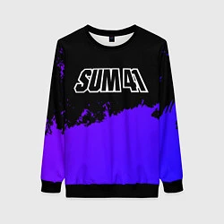 Свитшот женский Sum41 purple grunge, цвет: 3D-черный
