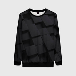 Свитшот женский Чёрные геометрические блоки, цвет: 3D-черный