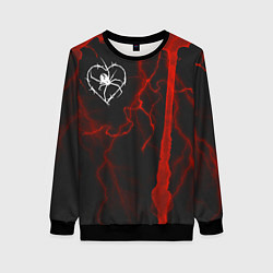 Свитшот женский Гранж, разводы и паук, цвет: 3D-черный
