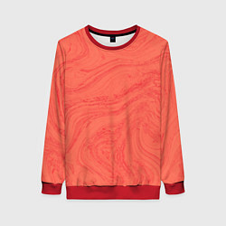Свитшот женский Абстракция коралловый, цвет: 3D-красный