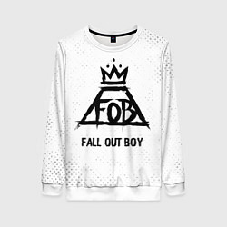 Свитшот женский Fall Out Boy glitch на светлом фоне, цвет: 3D-белый