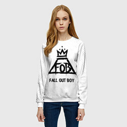 Свитшот женский Fall Out Boy glitch на светлом фоне, цвет: 3D-белый — фото 2