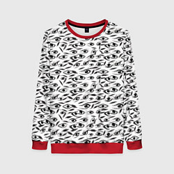 Женский свитшот Море глаз на белом фоне