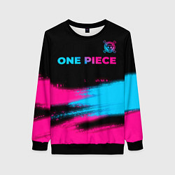 Женский свитшот One Piece - neon gradient: символ сверху