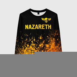 Свитшот женский Nazareth - gold gradient: символ сверху, цвет: 3D-черный