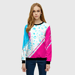 Свитшот женский Jaguar neon gradient style: надпись, символ, цвет: 3D-черный — фото 2