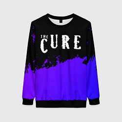 Свитшот женский The Cure purple grunge, цвет: 3D-черный