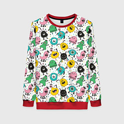 Свитшот женский Весёлые монстры, цвет: 3D-красный