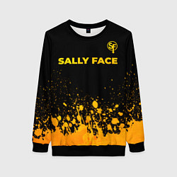Свитшот женский Sally Face - gold gradient: символ сверху, цвет: 3D-черный