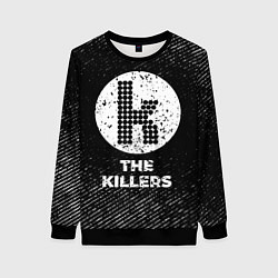 Свитшот женский The Killers с потертостями на темном фоне, цвет: 3D-черный
