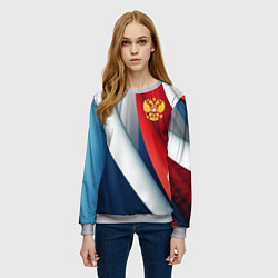 Свитшот женский Герб России абстракция, цвет: 3D-меланж — фото 2