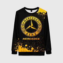 Свитшот женский Mercedes - gold gradient, цвет: 3D-черный