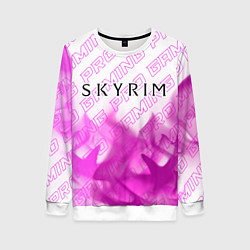Свитшот женский Skyrim pro gaming: символ сверху, цвет: 3D-белый