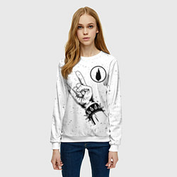 Свитшот женский Thousand Foot Krutch и рок символ, цвет: 3D-белый — фото 2