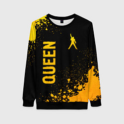 Свитшот женский Queen - gold gradient: надпись, символ, цвет: 3D-черный