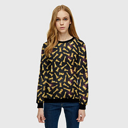 Свитшот женский Шахматы в космосе, цвет: 3D-черный — фото 2