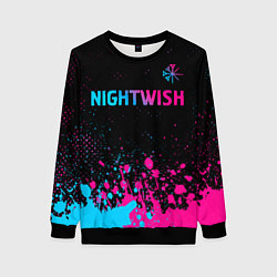Свитшот женский Nightwish - neon gradient: символ сверху, цвет: 3D-черный